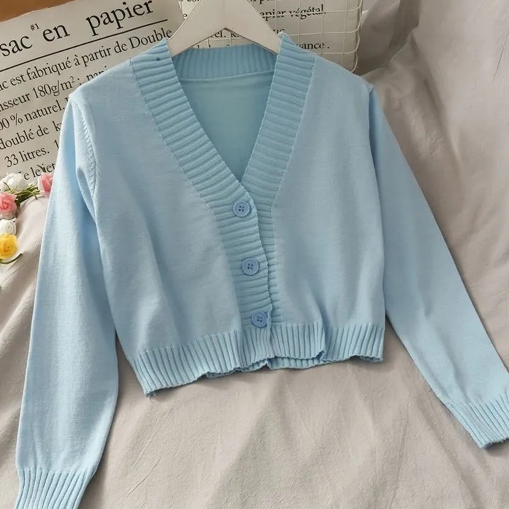 Cropped Sweater Cardigan
